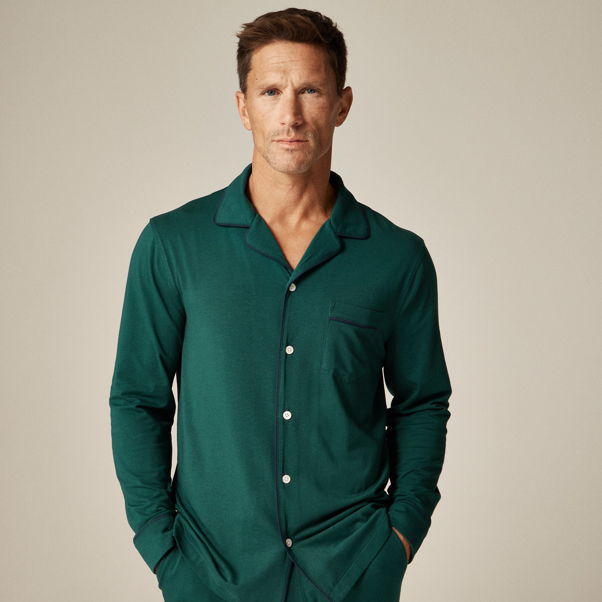 Pajama set in cotton-blend jersey