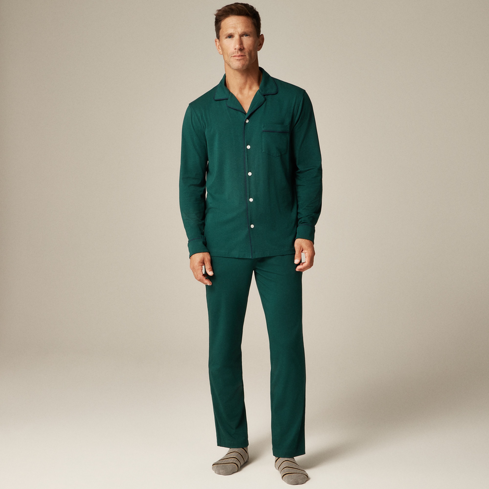Pajama set in cotton-blend jersey