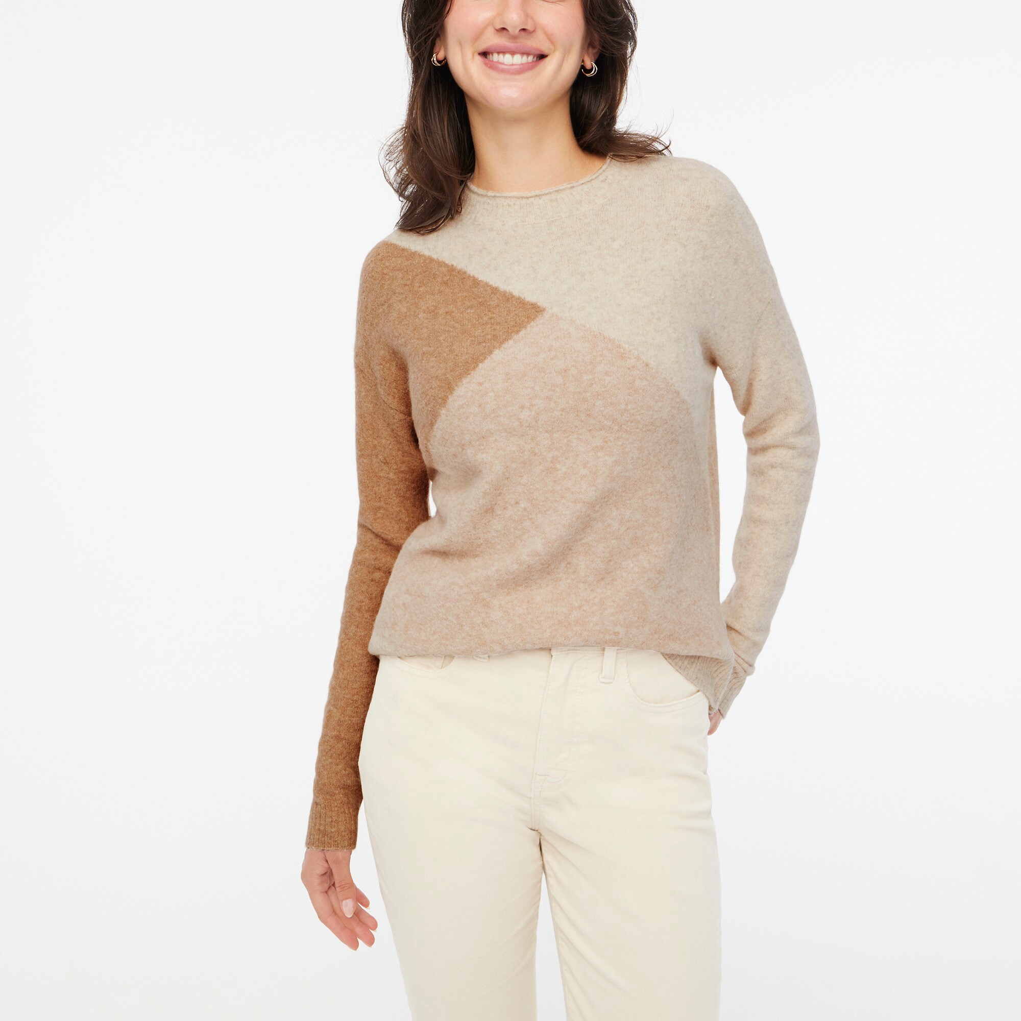 Factory: Colorblock Mockneck Sweater In Extra-soft Yarn For Women