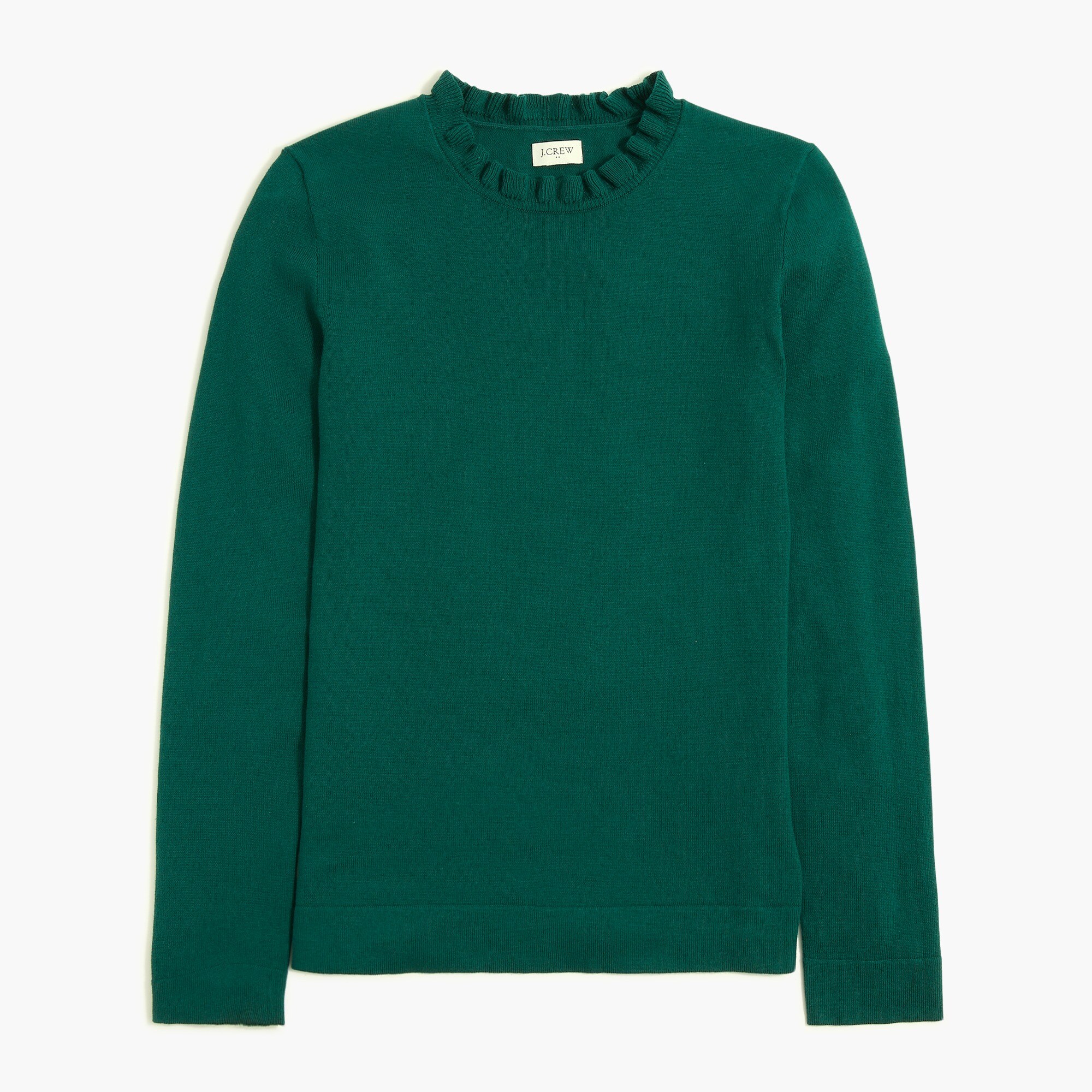 Cotton ruffleneck sweater