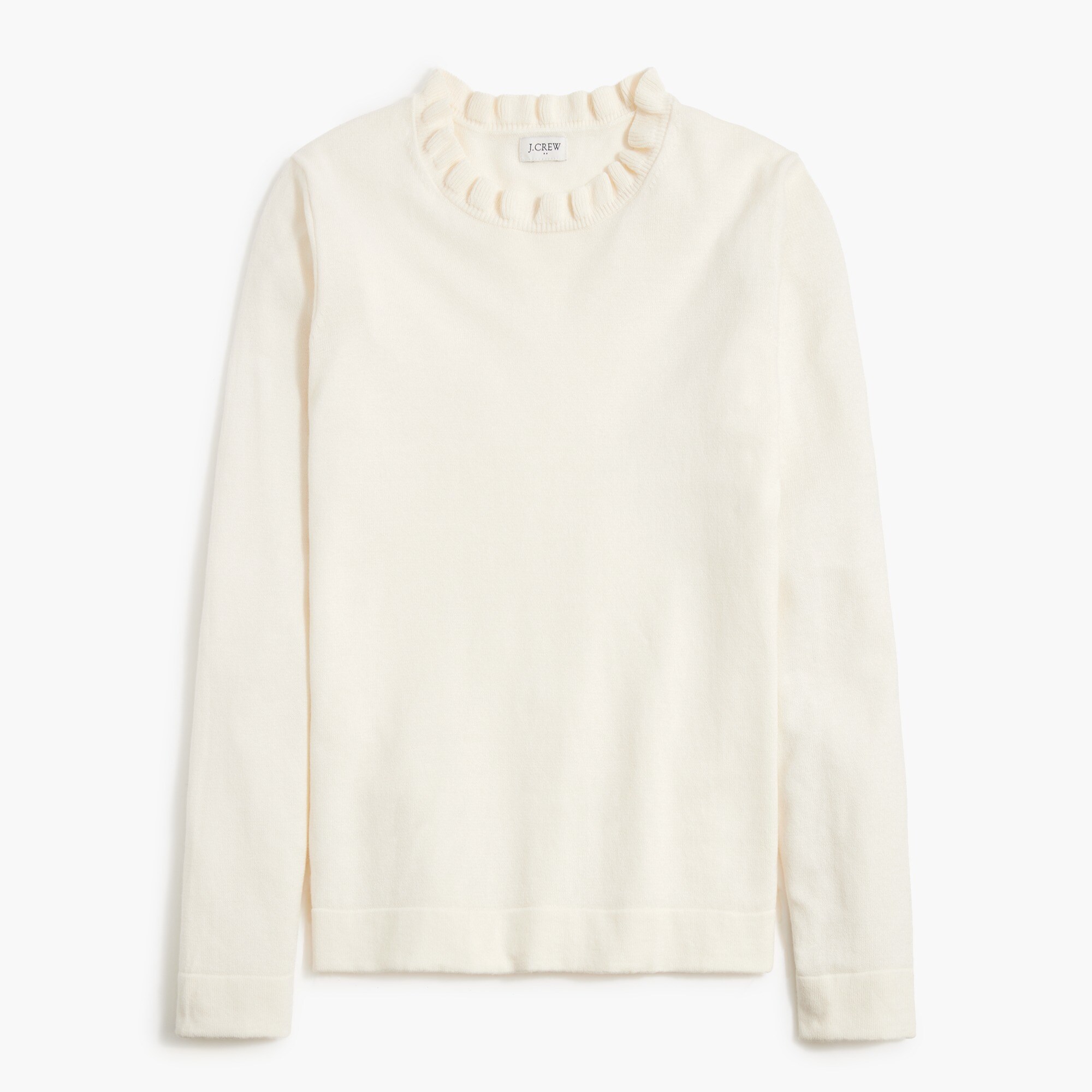 Cotton ruffleneck sweater