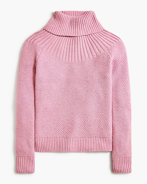  Mixed-stitch turtleneck sweater