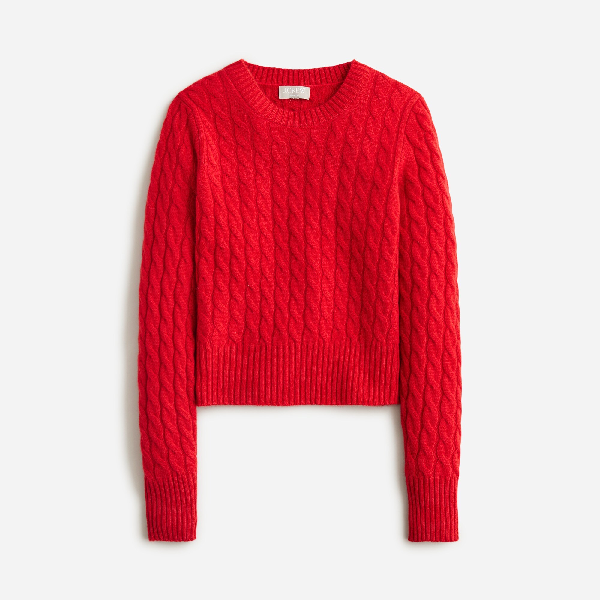 Cashmere Shrunken Cable-knit Crewneck Sweater For Women | J.Crew