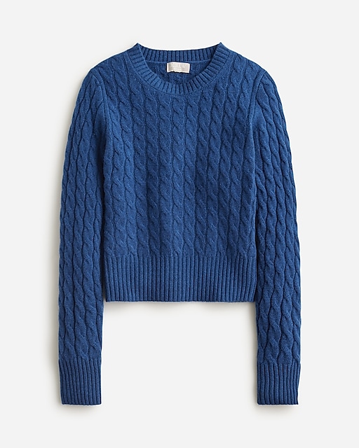 womens Cashmere shrunken cable-knit crewneck sweater