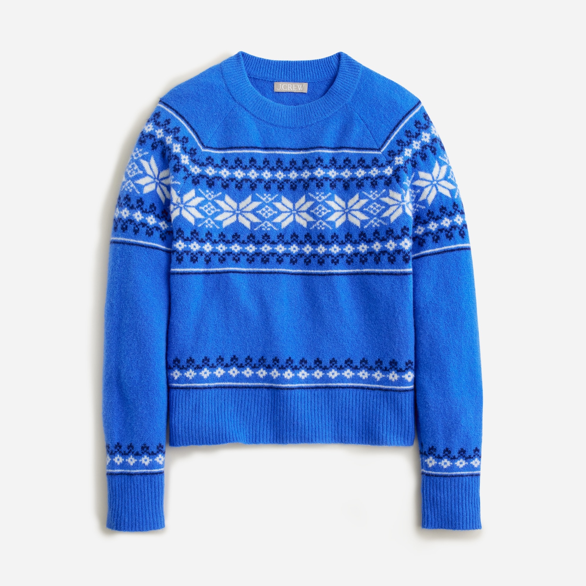  Fair Isle crewneck sweater in Supersoft yarn
