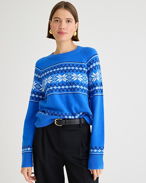 womens Fair Isle crewneck sweater in Supersoft yarn