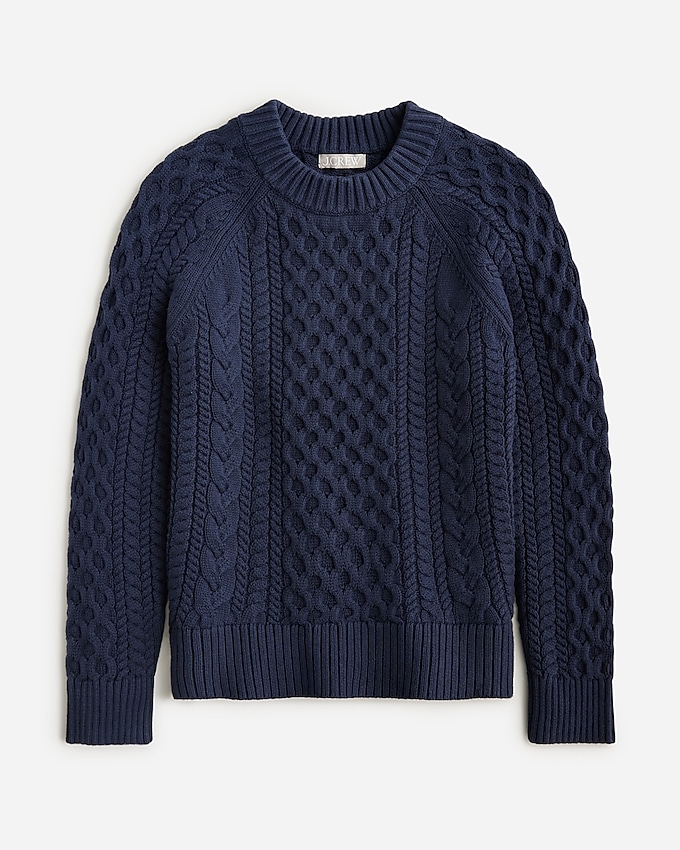 Cable-knit crewneck sweater