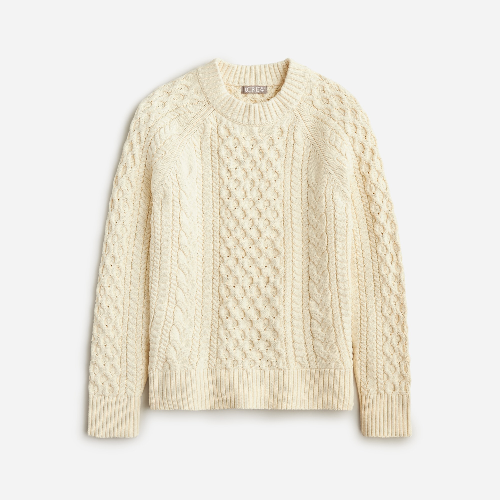 Cable-knit crewneck sweater