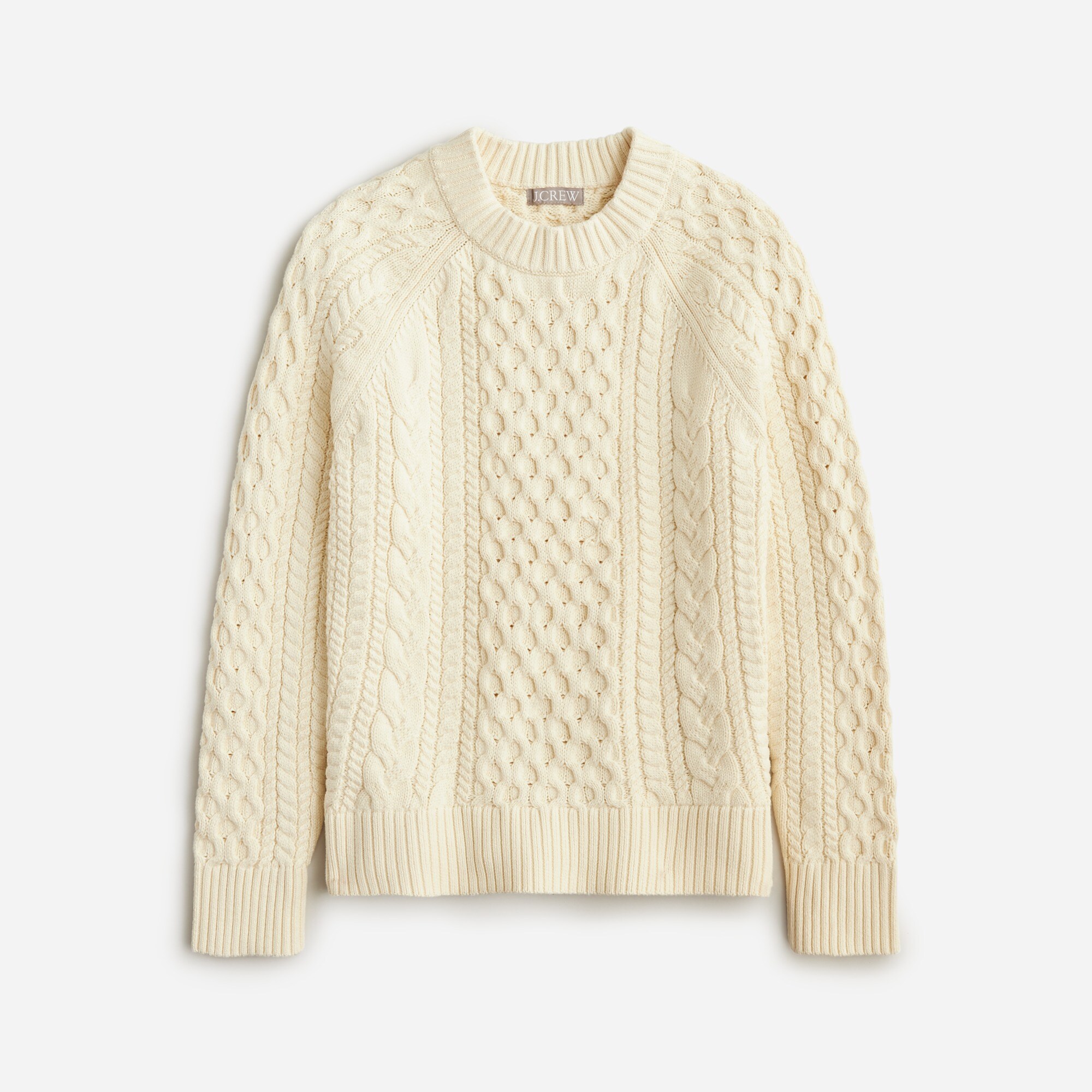 Cable-knit crewneck sweater