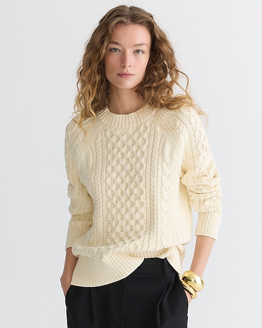 womens Cable-knit crewneck sweater
