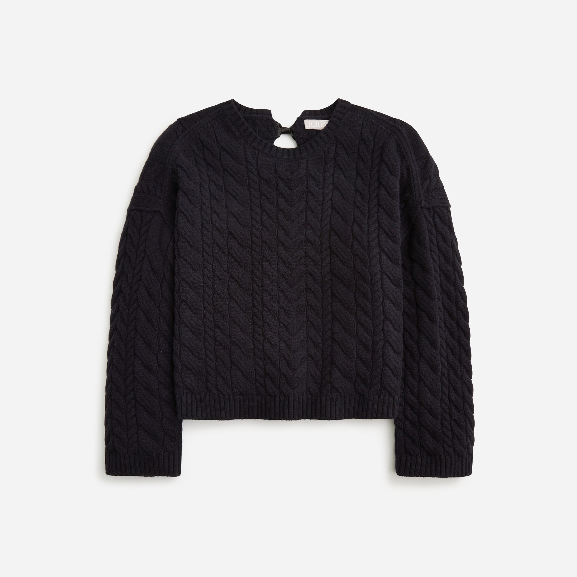 Tie-back cable-knit sweater