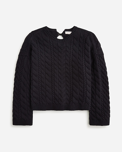  Tie-back cable-knit sweater
