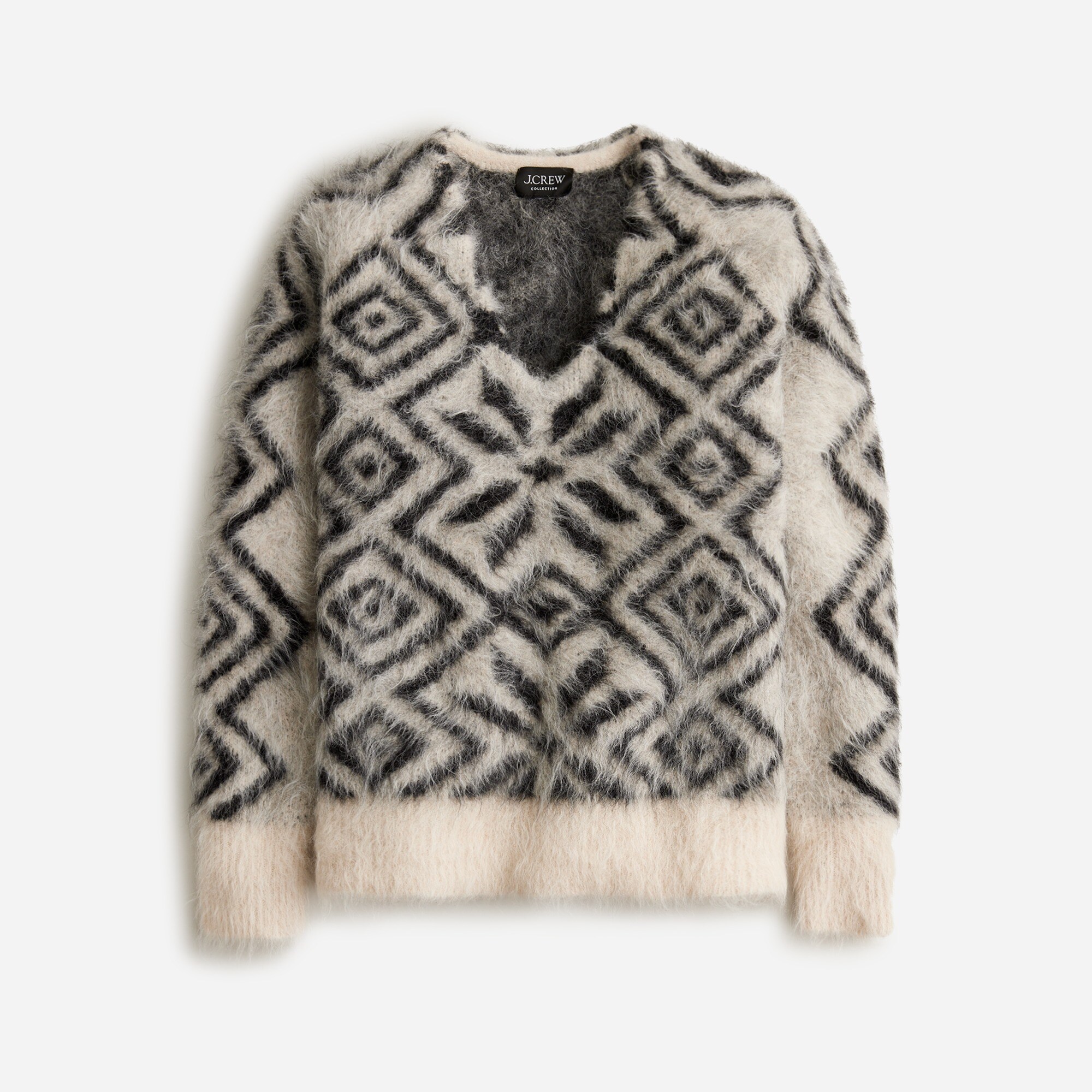 Collection Snowflake V-neck Sweater In Brushed Yarn For Women | J.Crew