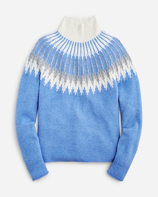 womens Fair Isle turtleneck sweater in Supersoft yarn