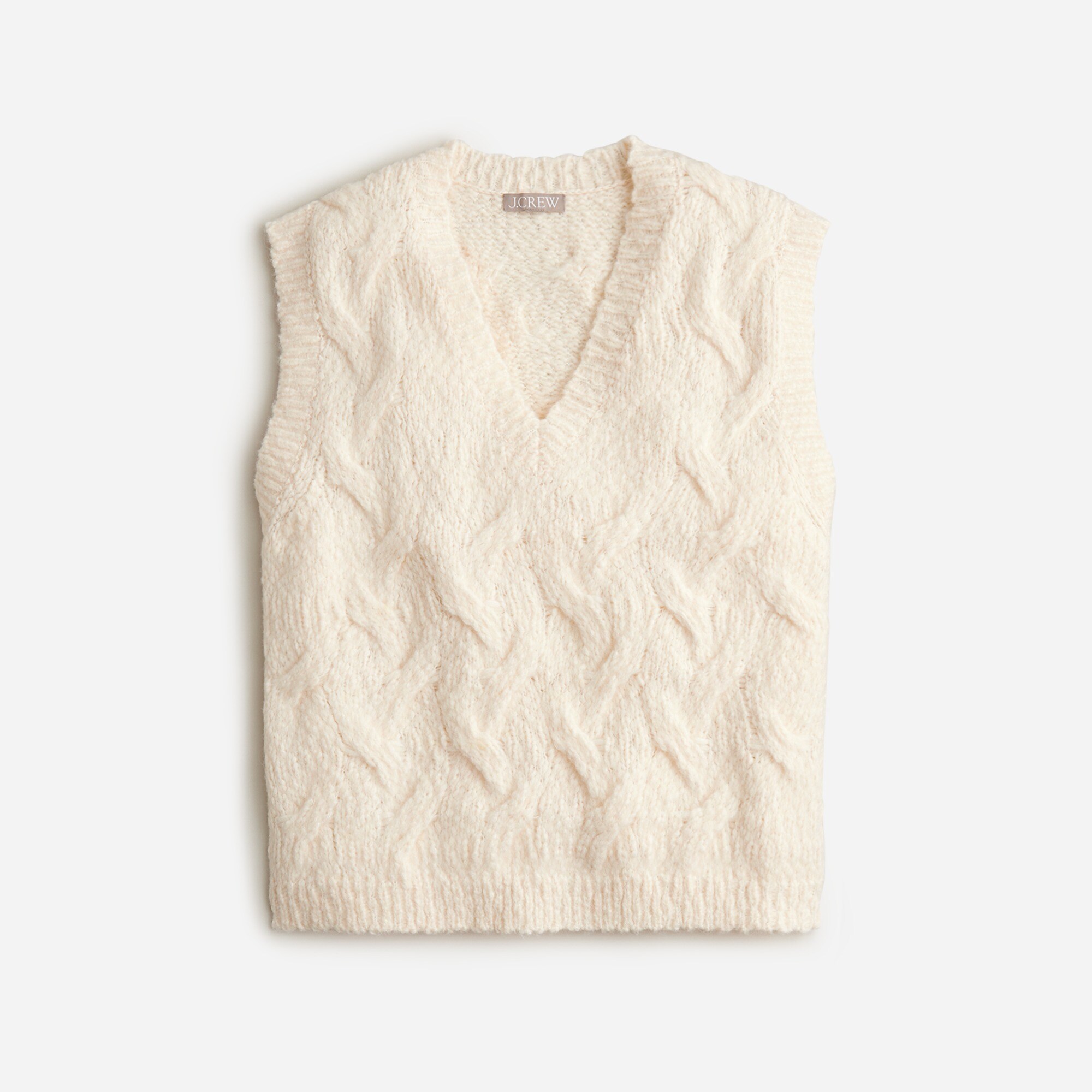 J.Crew: Relaxed Cable-knit V-neck Sweater-vest For Women