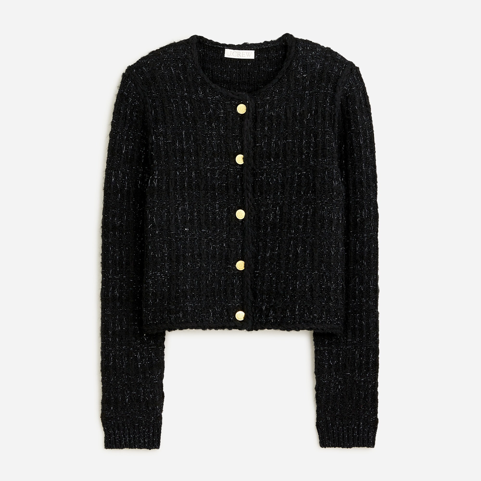 J crew lady clearance jacket in metallic tweed