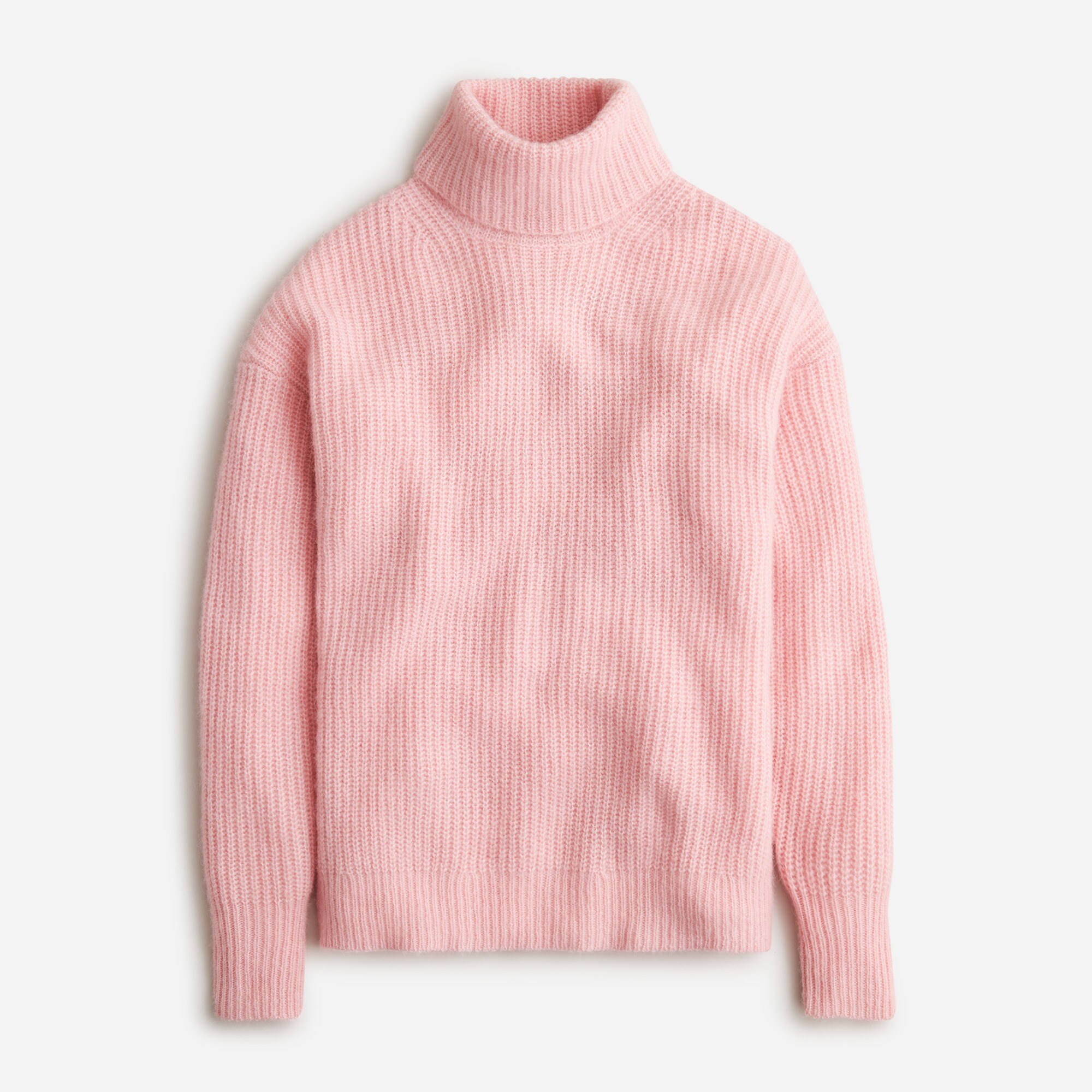 Relaxed turtleneck sweater in brushed yarn