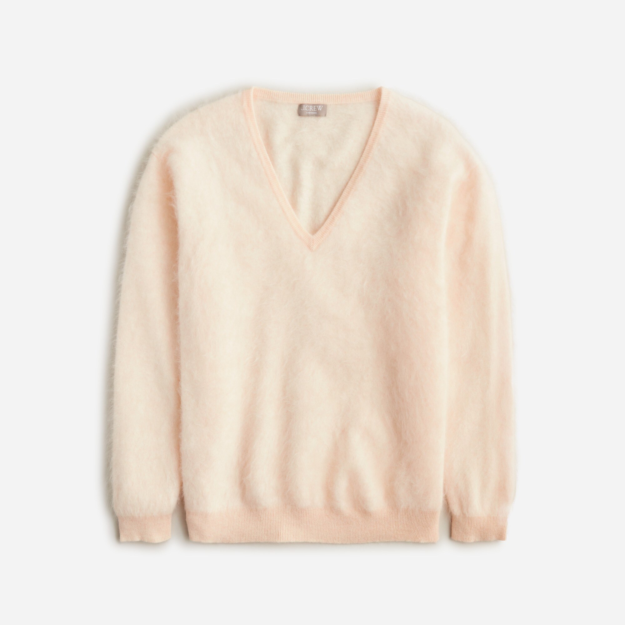 Brushed cashmere relaxed V-neck sweater