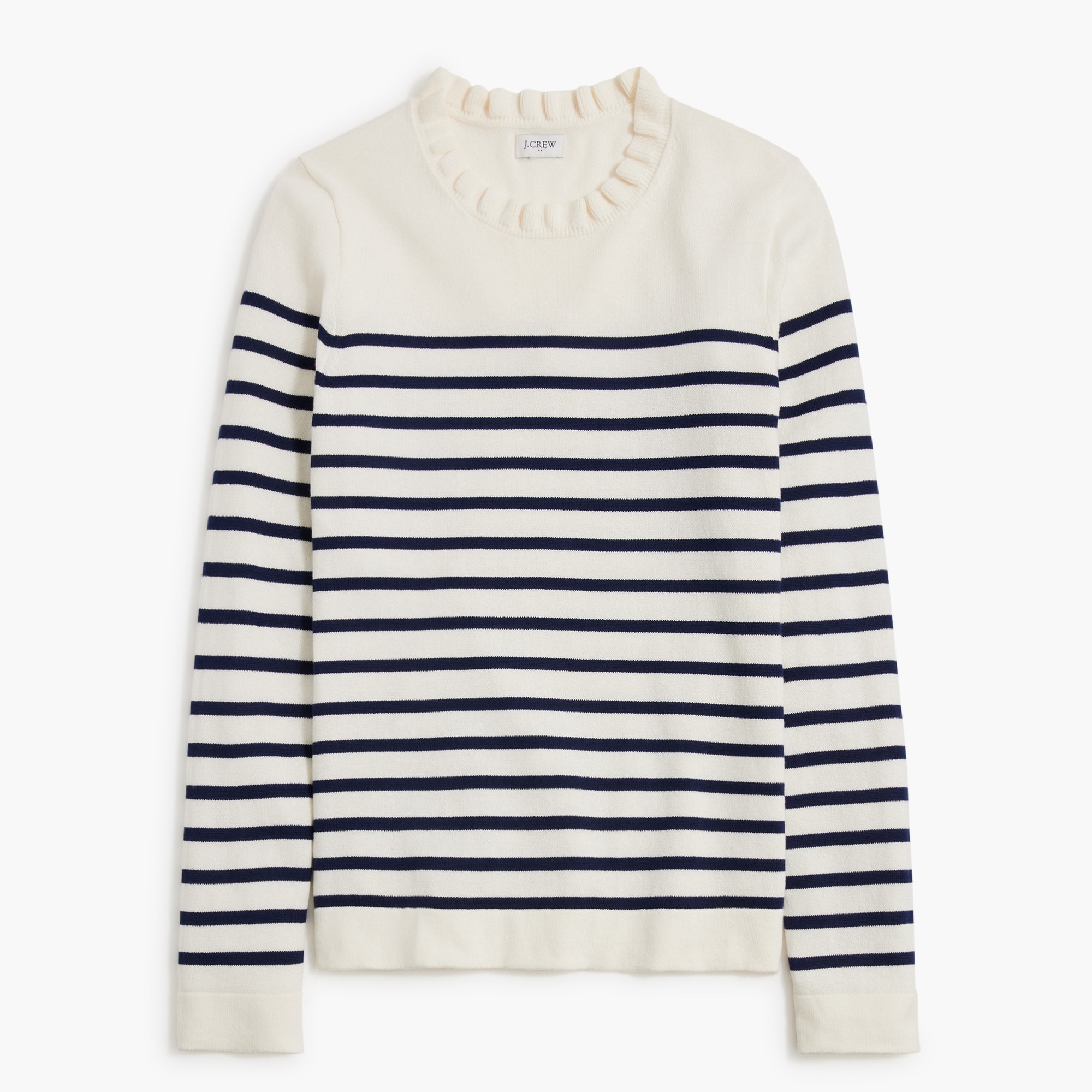 Factory: Striped Ruffleneck Sweater For Women