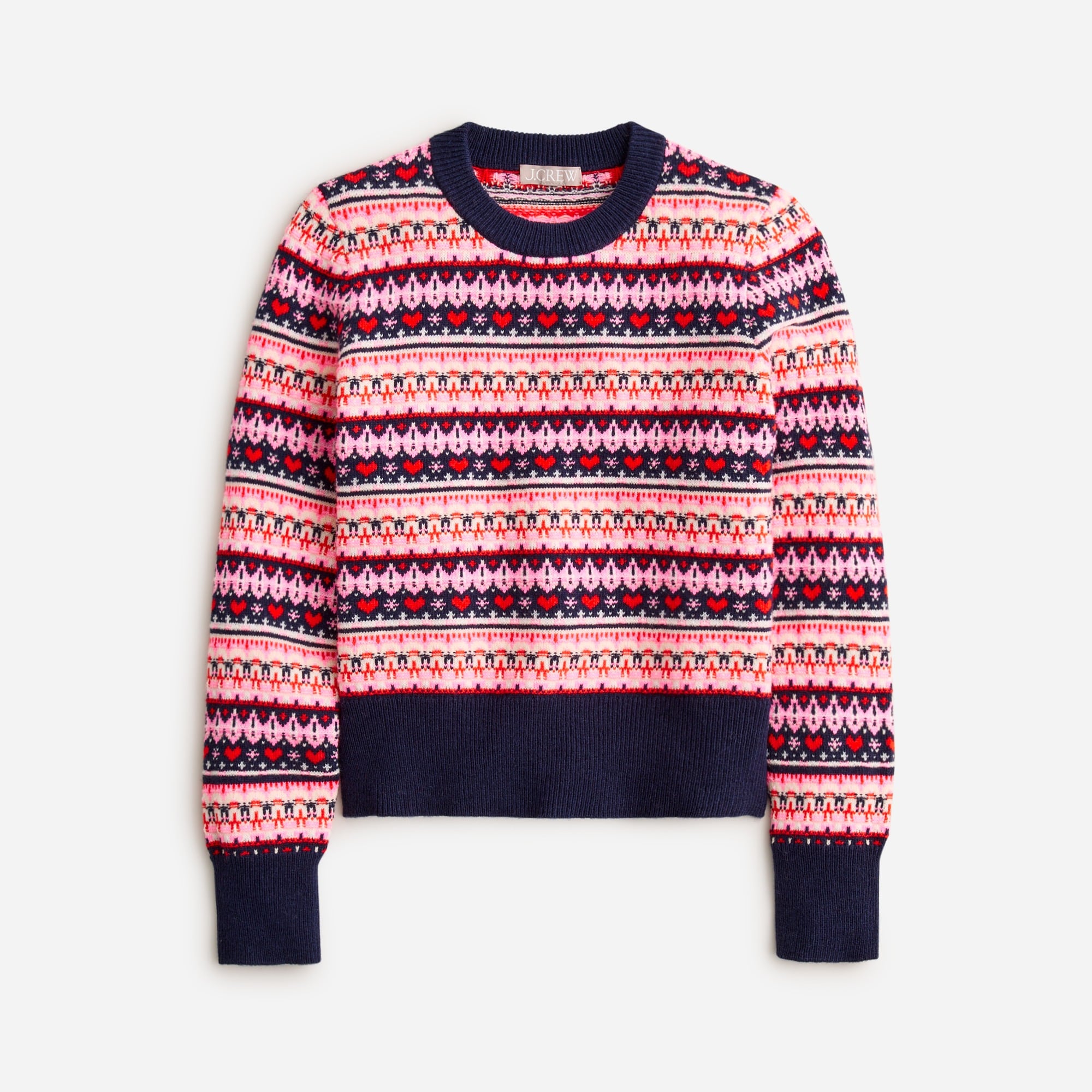 Shrunken Fair Isle crewneck sweater