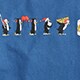 Made-in-the-USA penguin cocktail graphic T-shirt BLUE PENGUIN PARADE GRA 