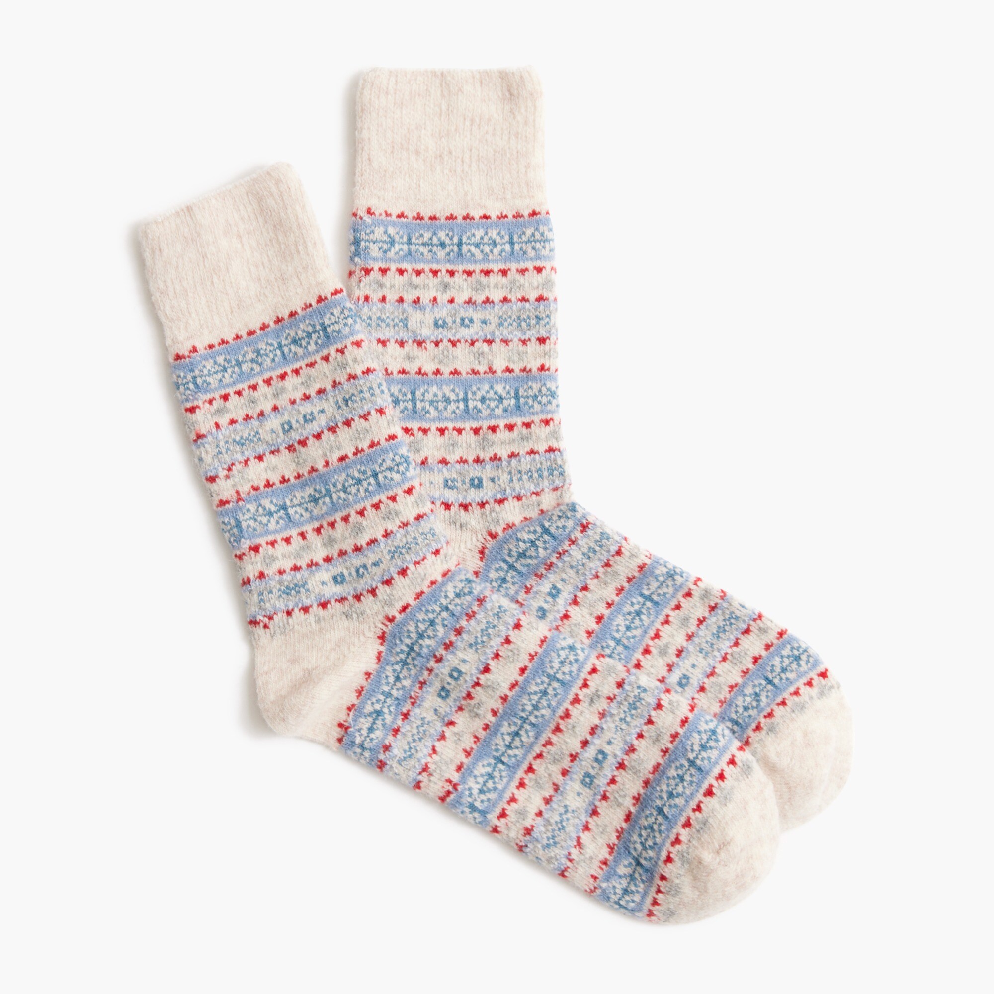 Fair Isle wool-blend socks