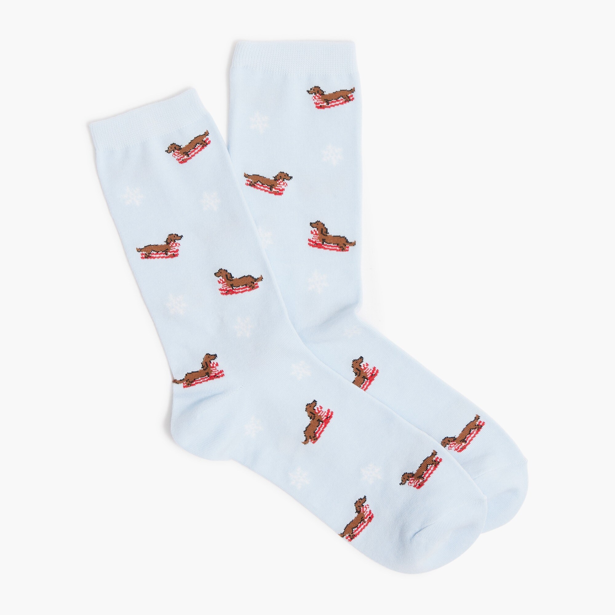 Sledding Dachshund Trouser Socks For Women | Factory