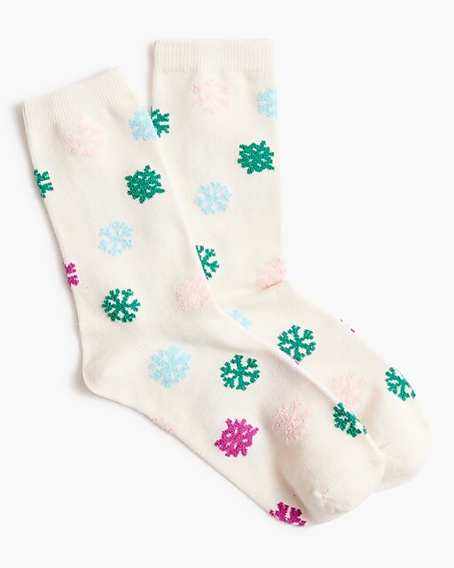  Snowflake trouser socks