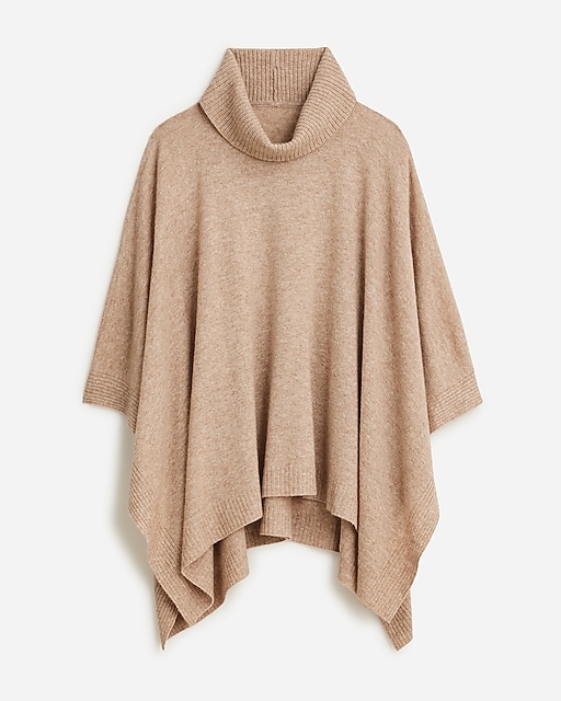 womens Turtleneck poncho in wool-cashmere blend