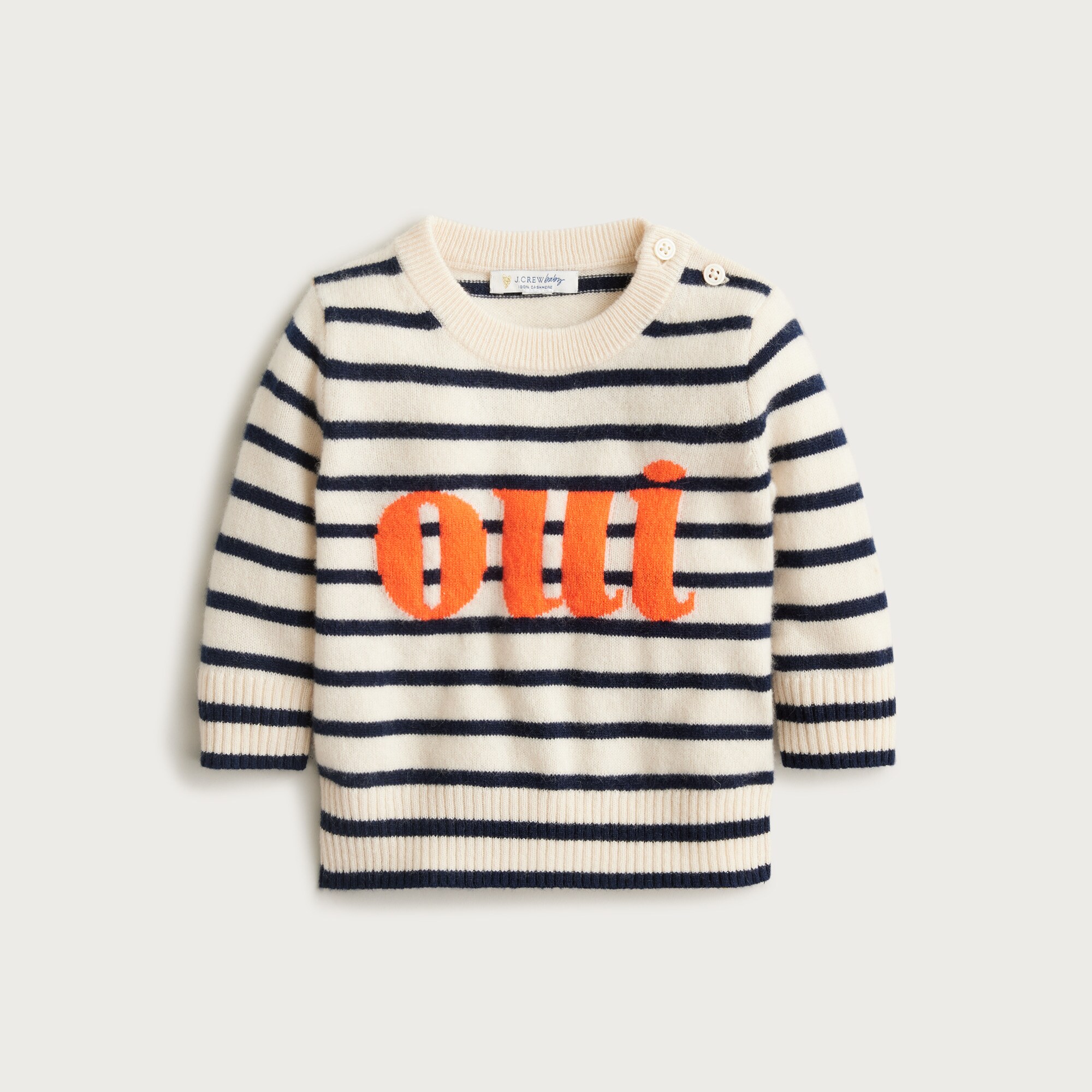 Limited-edition baby cashmere "oui" crewneck sweater