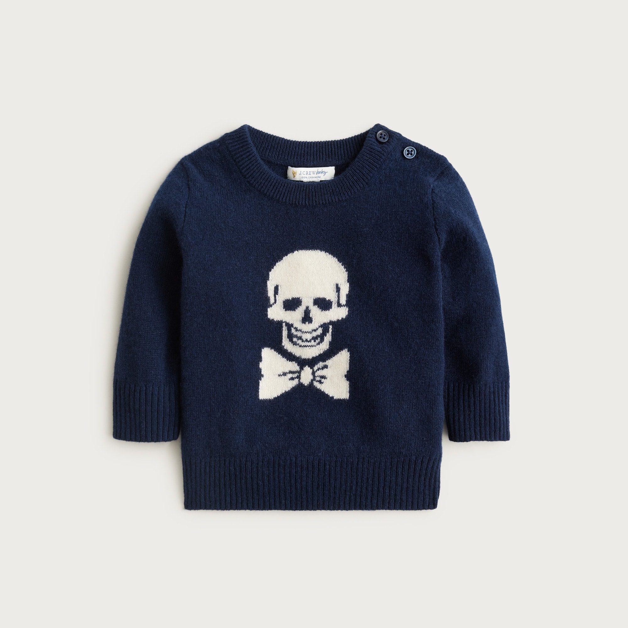  Limited-edition baby cashmere skull crewneck sweater