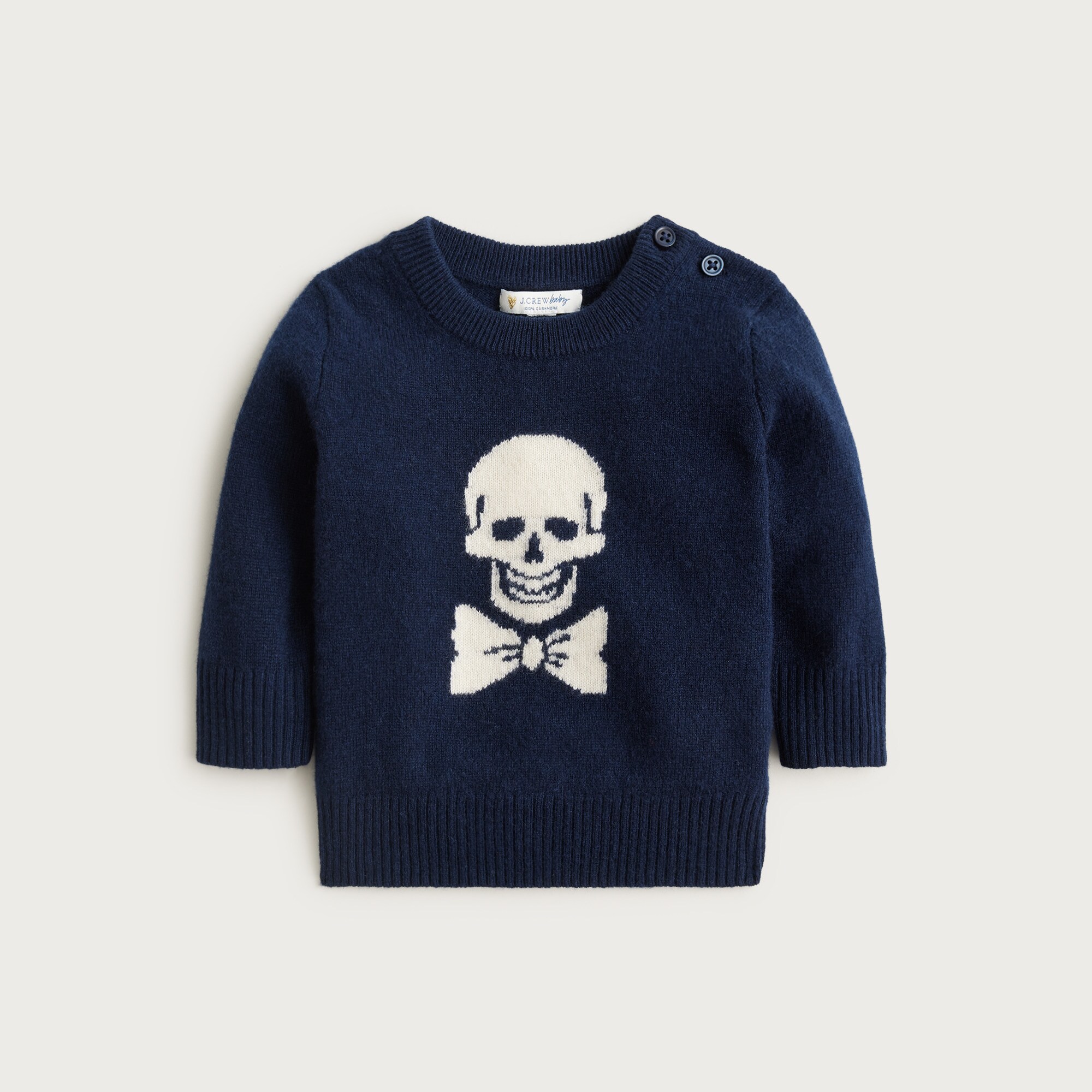 Limited-edition baby cashmere skull crewneck sweater