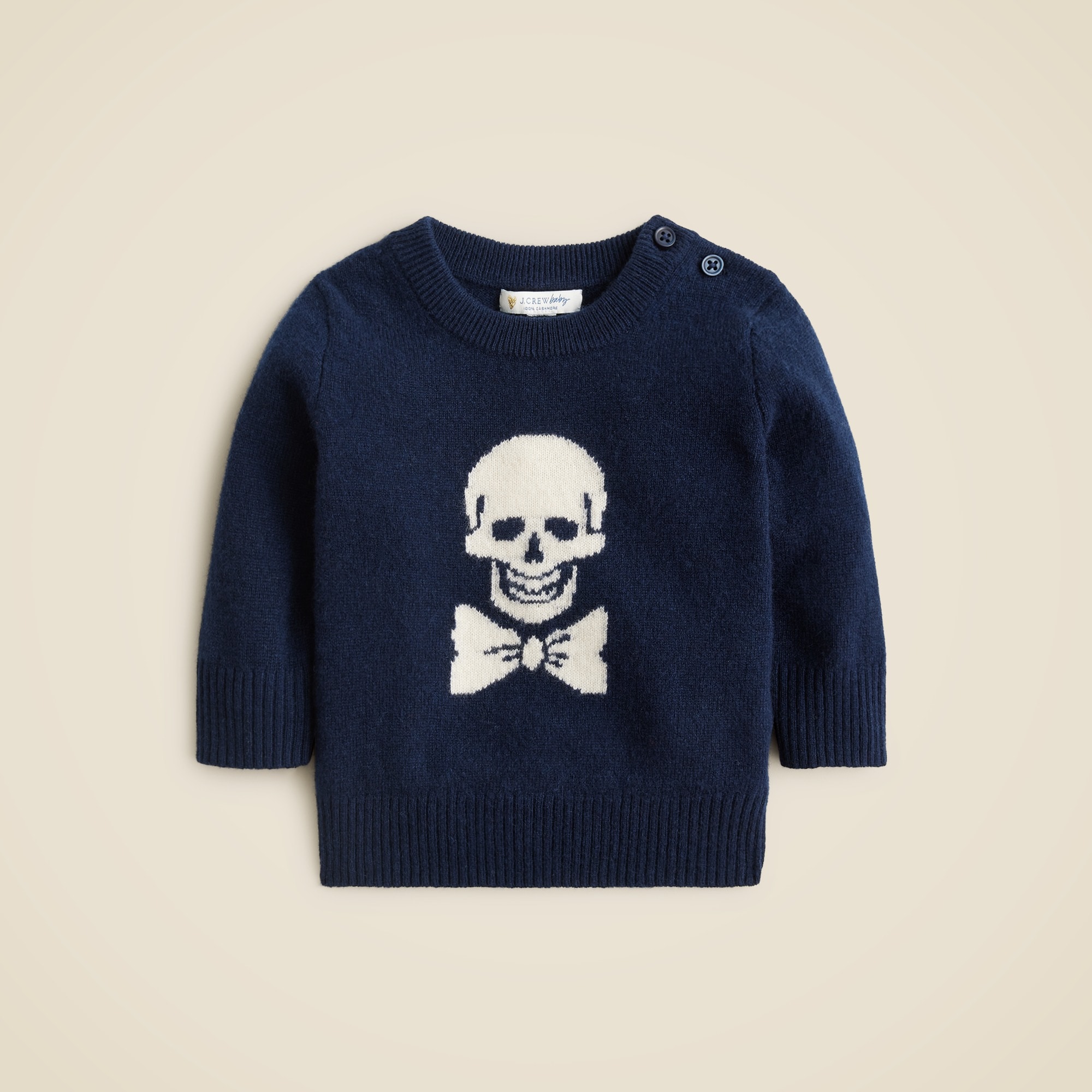 girls Limited-edition baby cashmere skull crewneck sweater