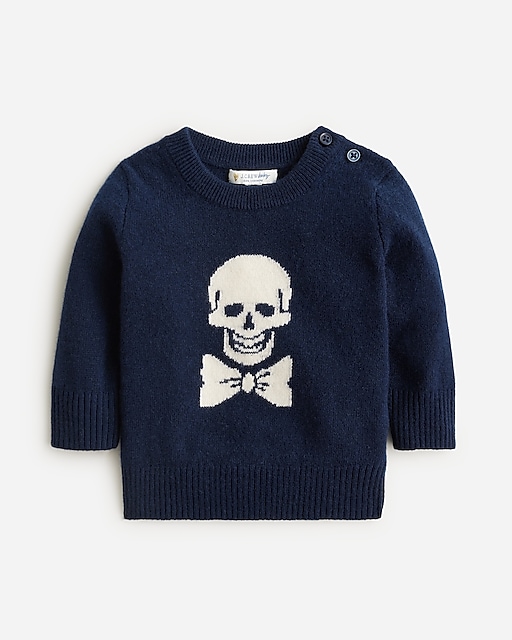 girls Limited-edition baby cashmere skull crewneck sweater