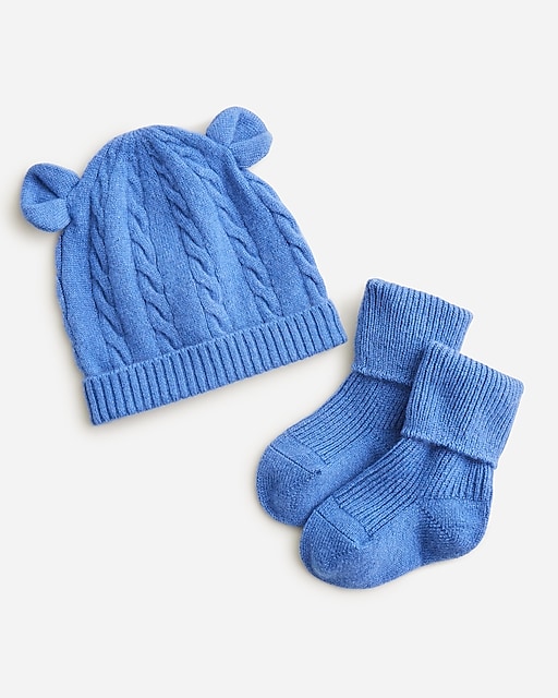boys Limited-edition baby cashmere beanie and booties set