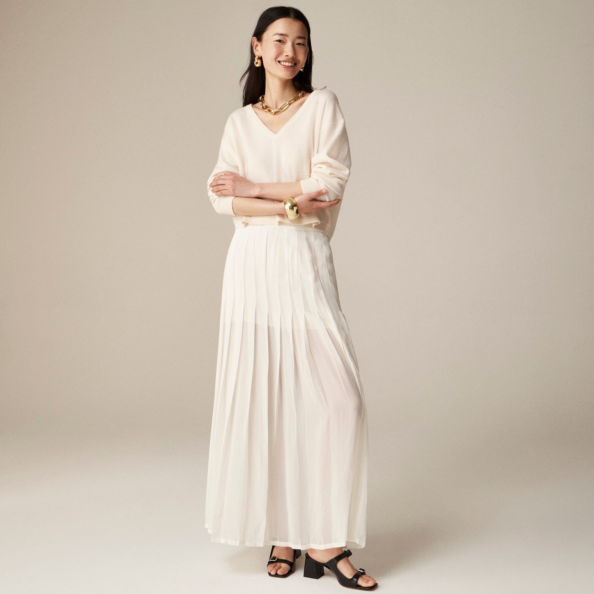 j.crew: collection maxi skirt in lightweight chiffon for women