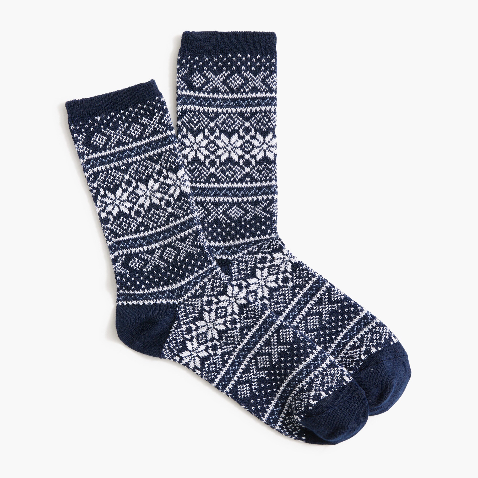 Snowflake Fair Isle trouser socks