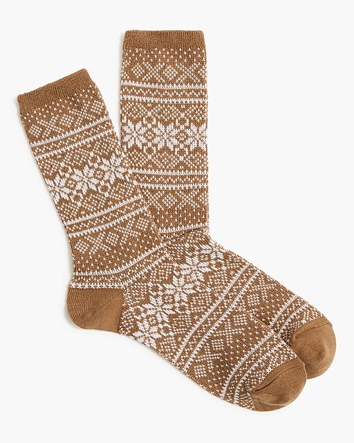 womens Snowflake Fair Isle trouser socks