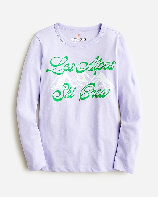  Girls' long-sleeve &quot;Les Alpes&quot; graphic T-shirt