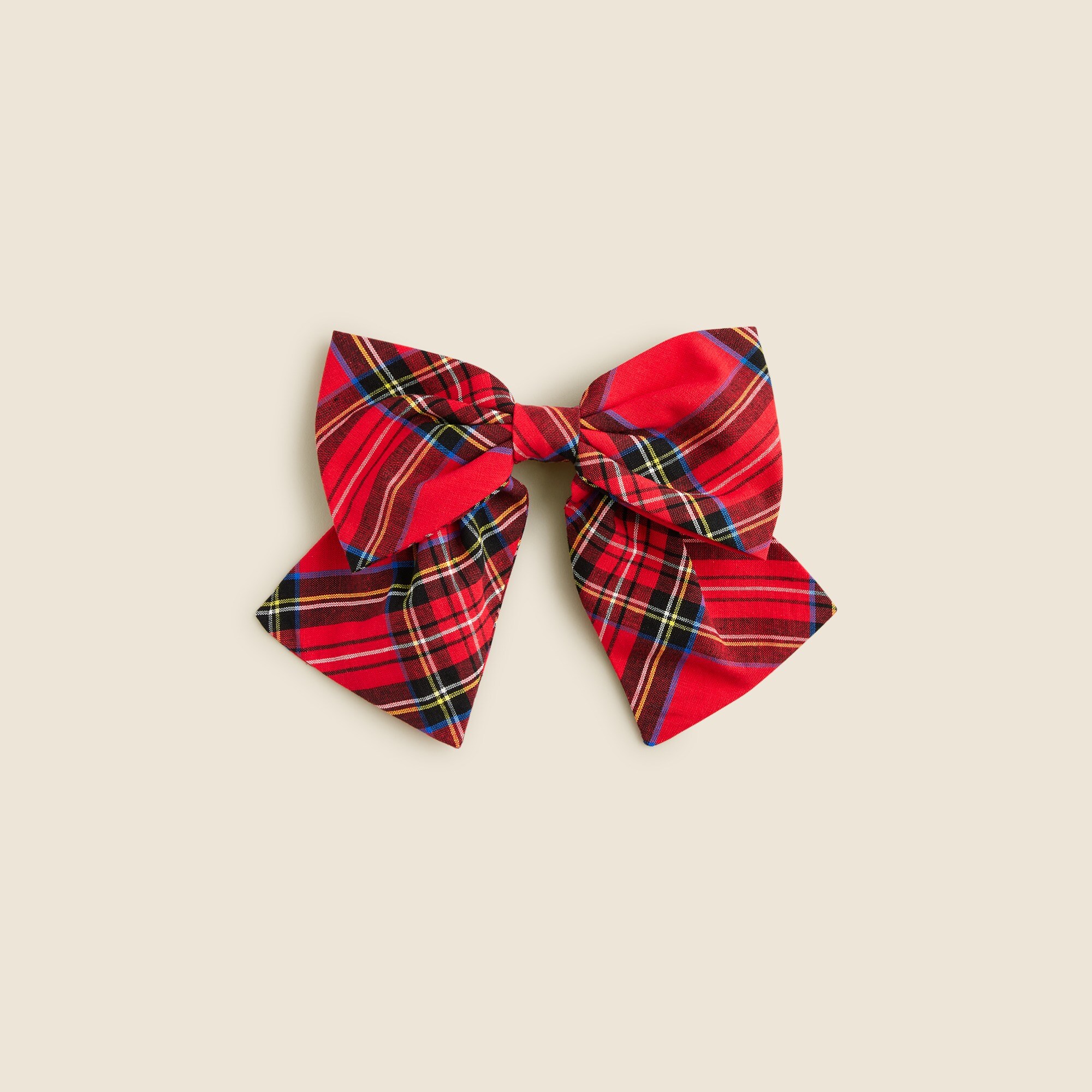 Oversized tartan bow hair clip