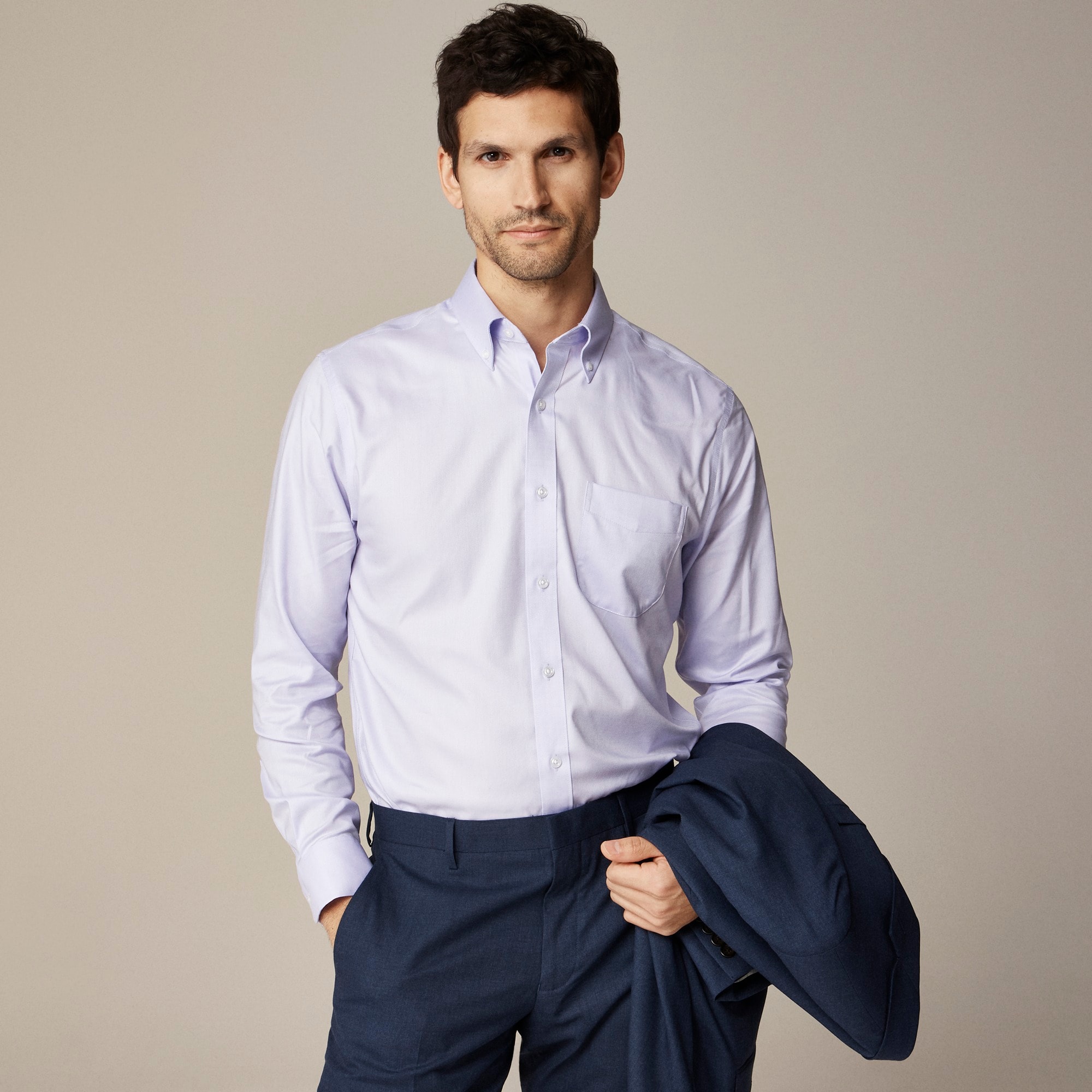 j.crew: bowery wrinkle-free dress shirt with button-down collar for men