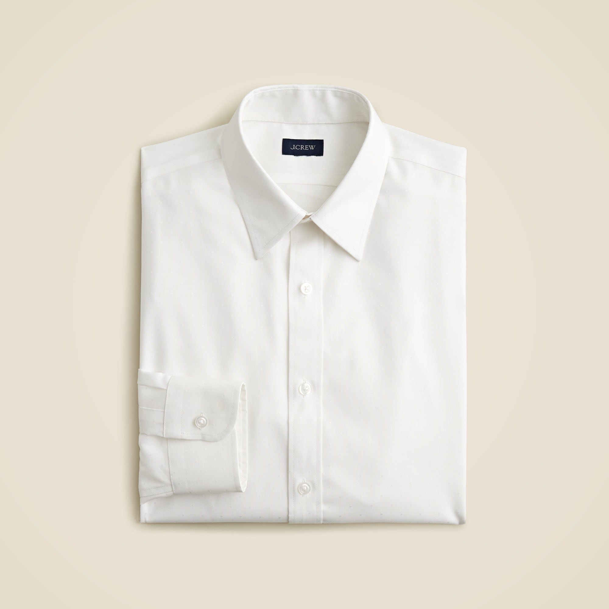 Slim Bowery wrinkle-free dobby dress shirt with point collar