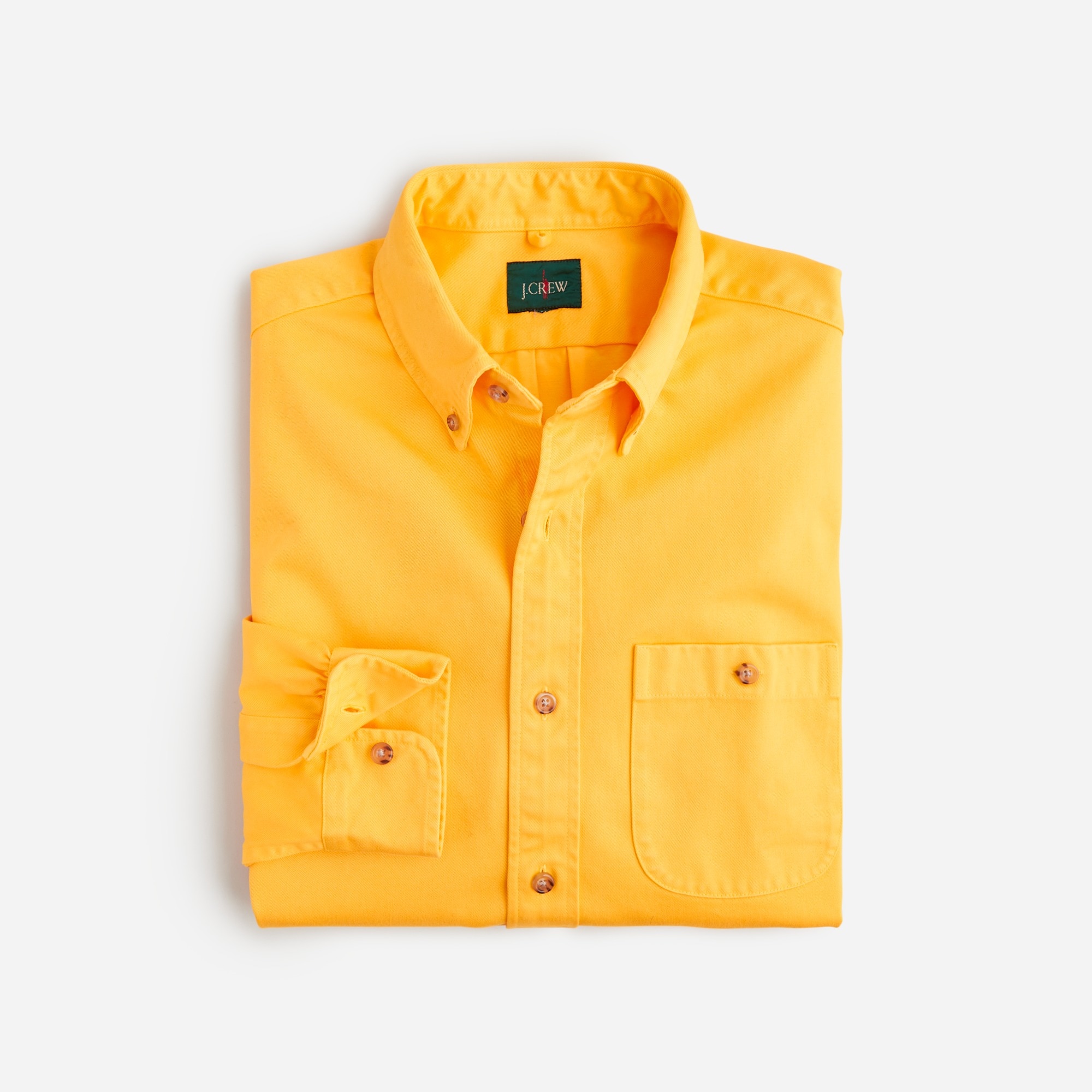 mens Relaxed garment-dyed heavyweight twill shirt