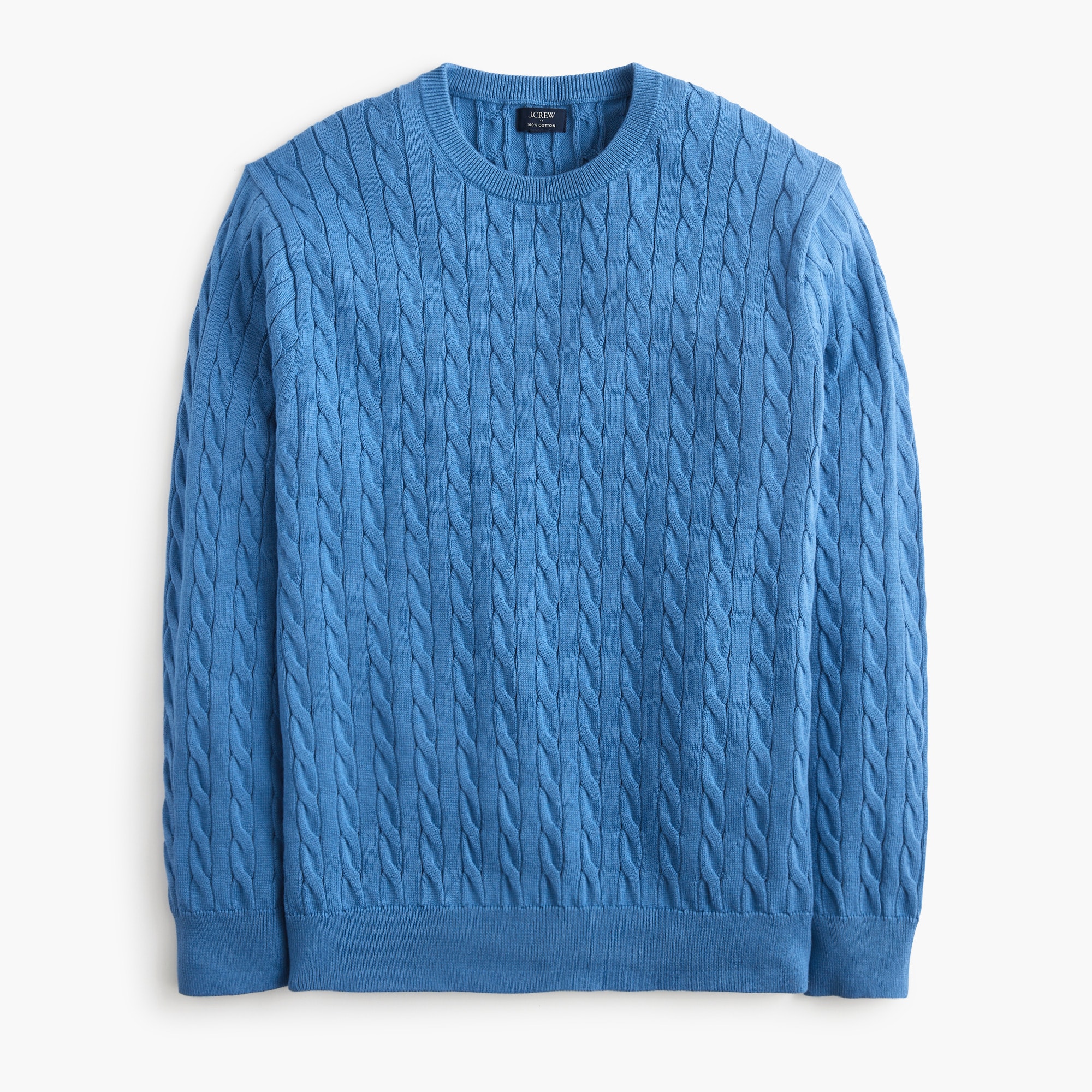  Cotton cable crewneck sweater