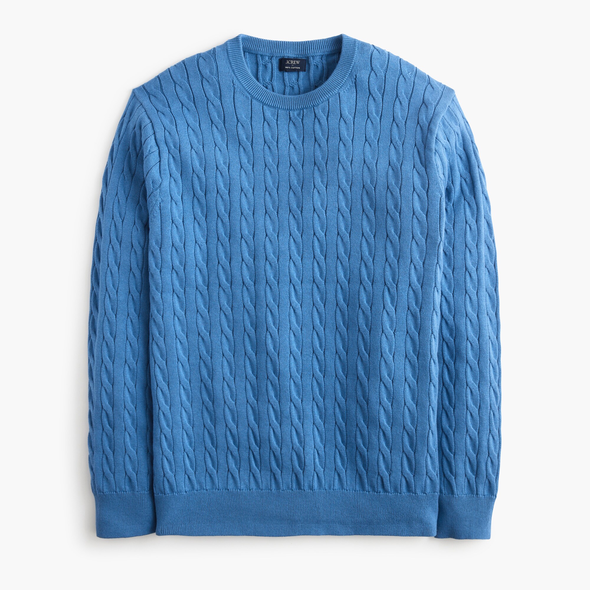 Cotton cable crewneck sweater