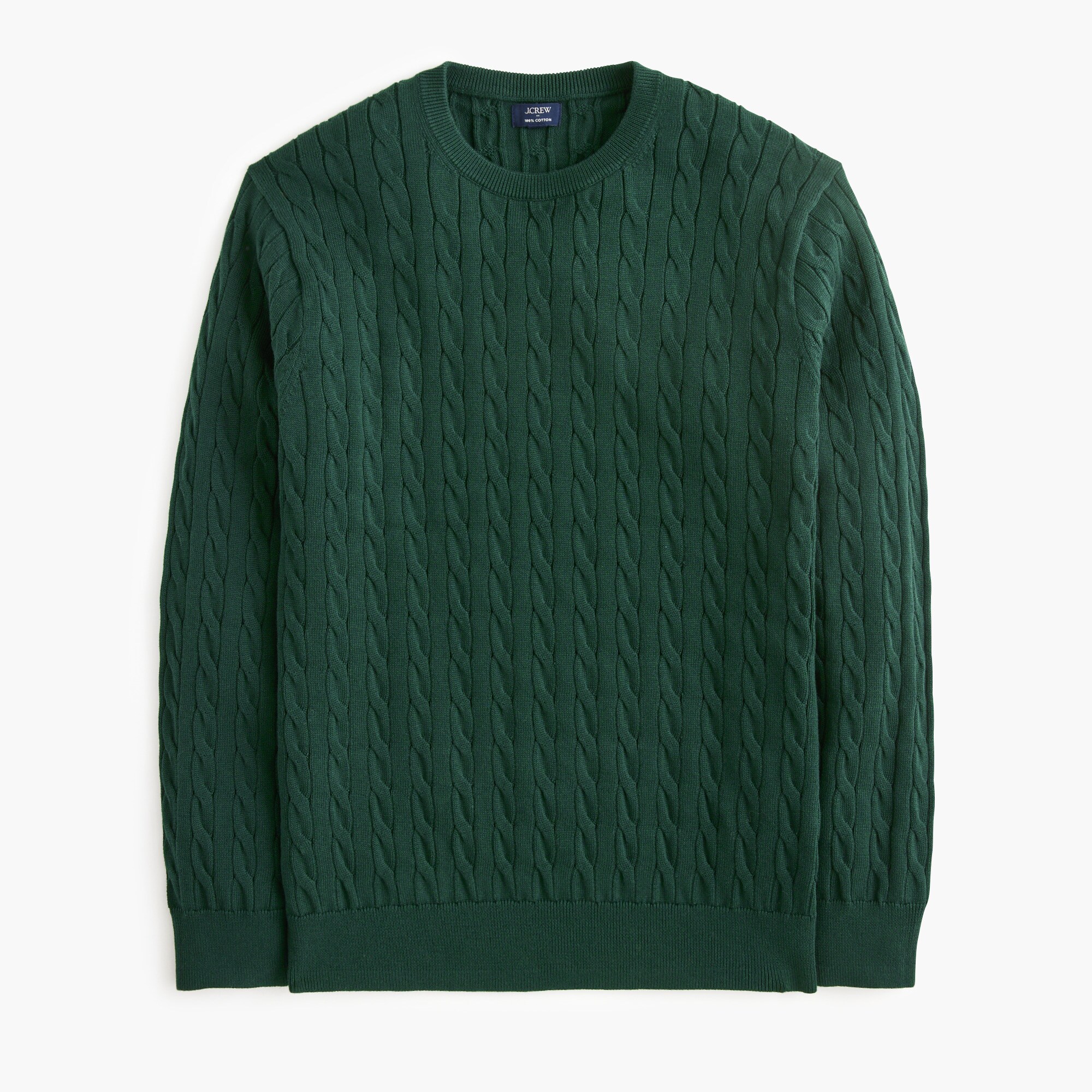  Cotton cable crewneck sweater