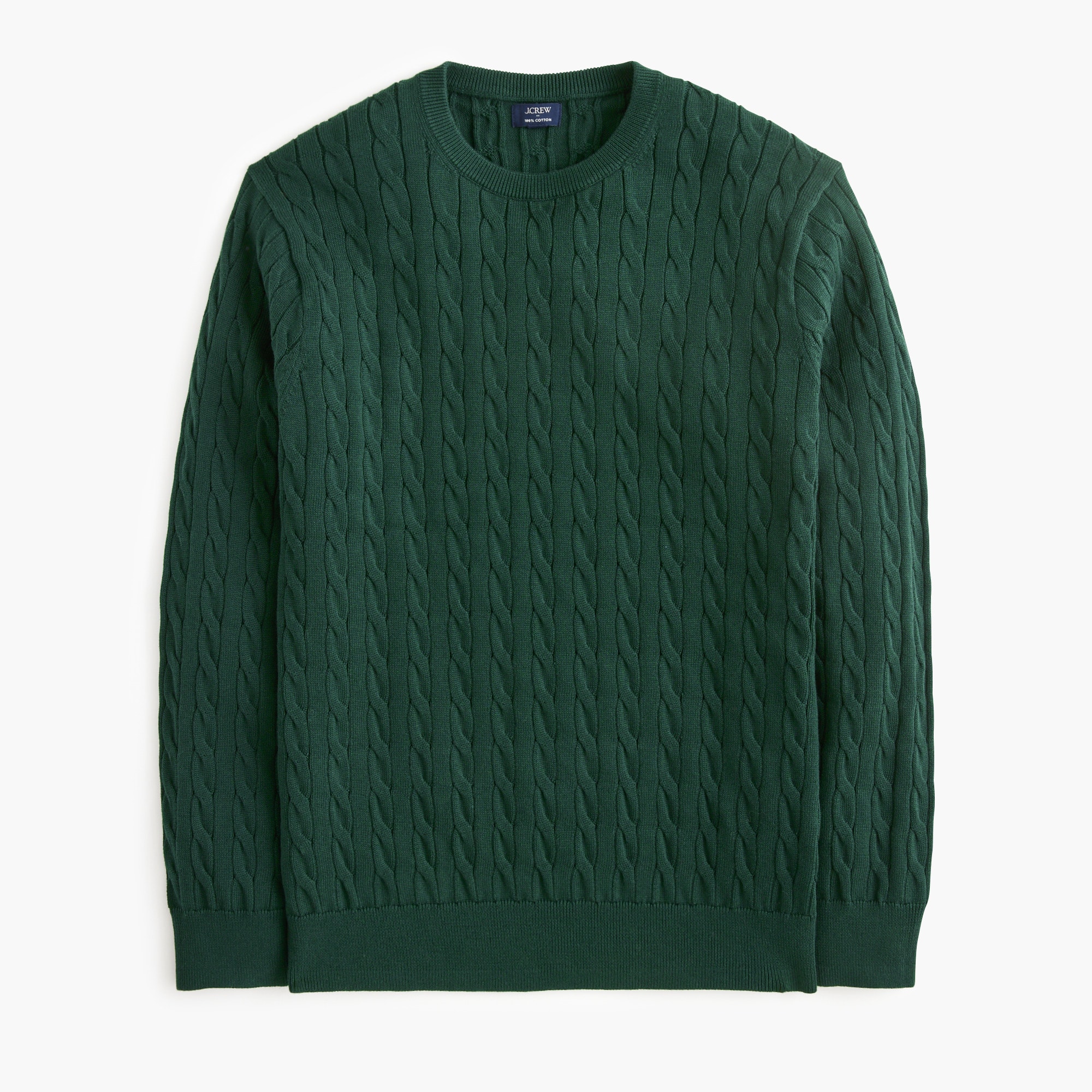 mens Cotton cable crewneck sweater