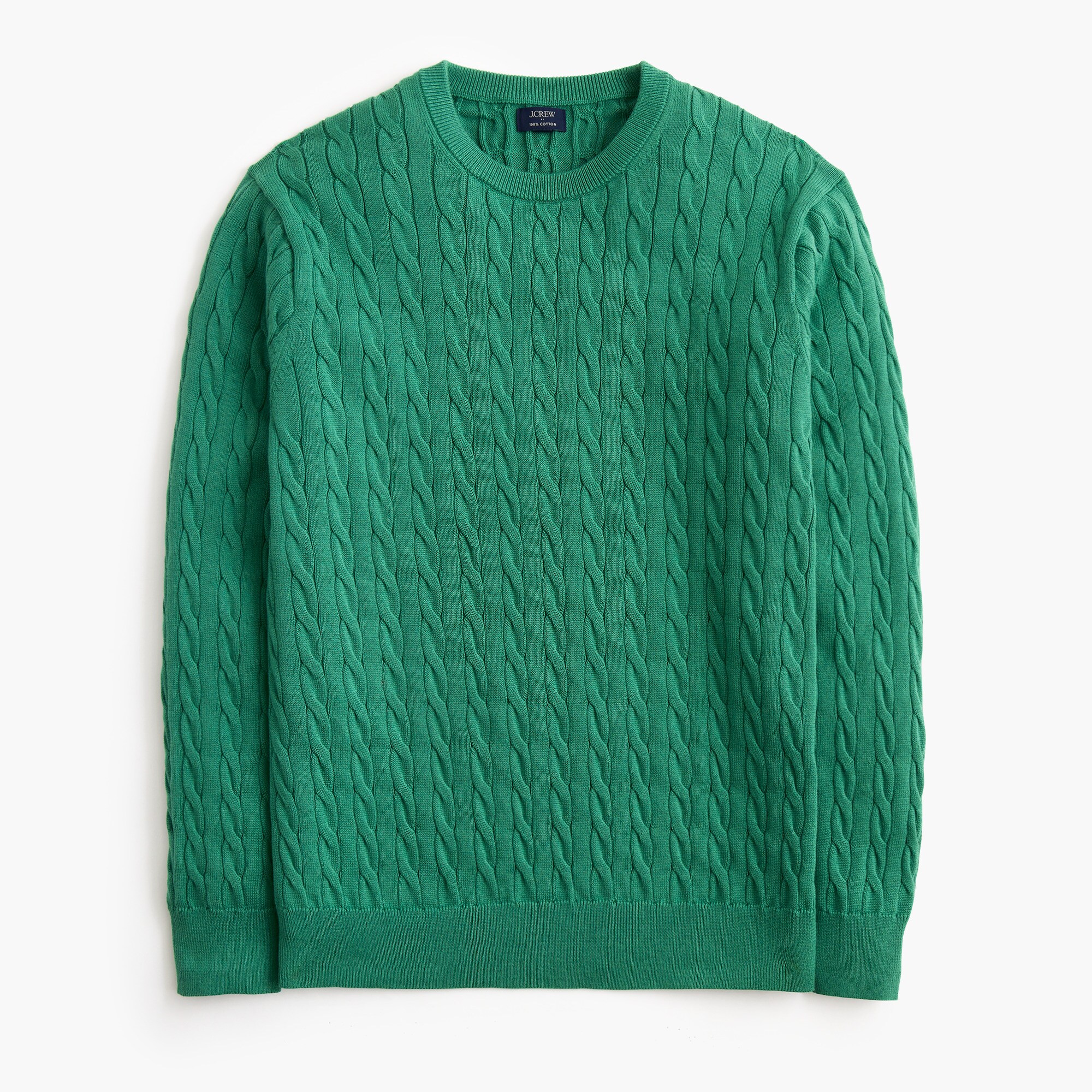 Cotton cable crewneck sweater