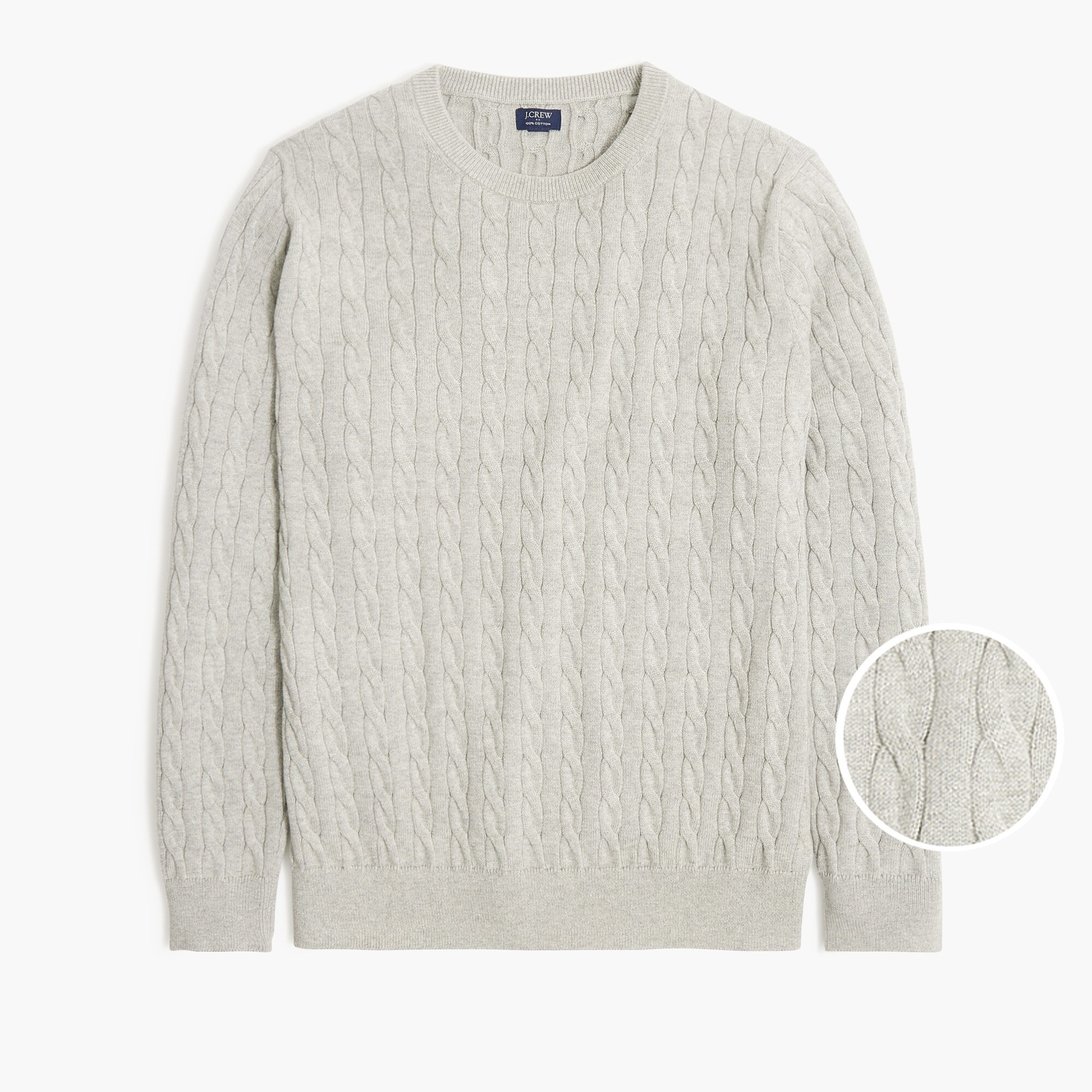 Cotton cable crewneck sweater