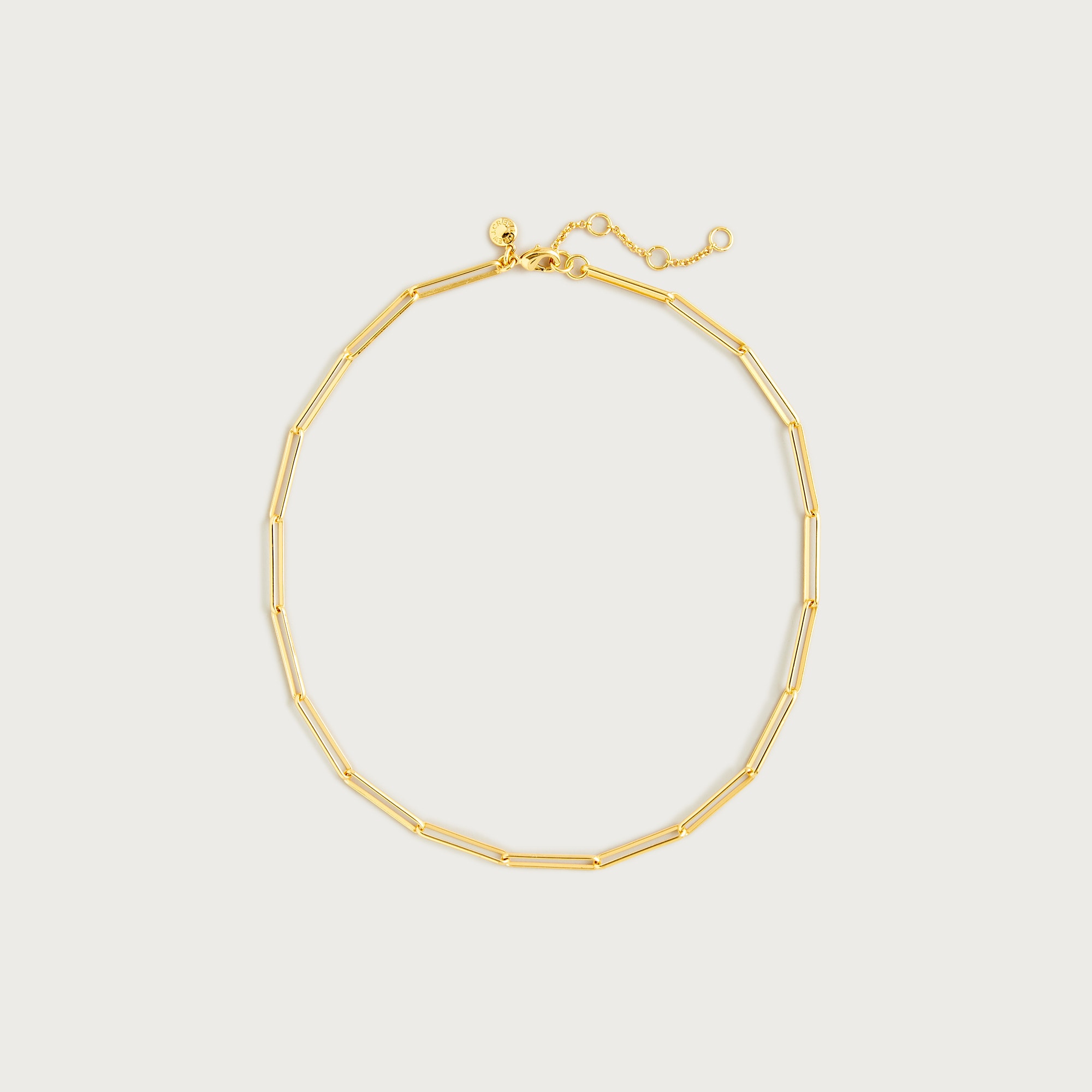  Dainty gold-plated paper-clip collar necklace